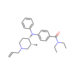 C=CCN1CC[C@H](N(c2ccccc2)c2ccc(C(=O)N(CC)CC)cc2)[C@H](C)C1 ZINC000003941905