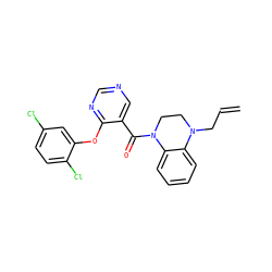 C=CCN1CCN(C(=O)c2cncnc2Oc2cc(Cl)ccc2Cl)c2ccccc21 ZINC000095574428
