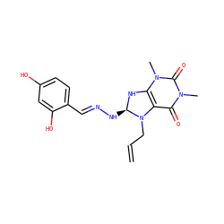 C=CCN1c2c(n(C)c(=O)n(C)c2=O)N[C@@H]1N/N=C/c1ccc(O)cc1O ZINC001772624109