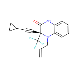 C=CCN1c2ccccc2NC(=O)[C@@]1(C#CC1CC1)C(F)(F)F ZINC000014943912