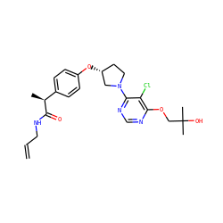 C=CCNC(=O)[C@@H](C)c1ccc(O[C@@H]2CCN(c3ncnc(OCC(C)(C)O)c3Cl)C2)cc1 ZINC001772571969