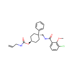 C=CCNC(=O)O[C@H]1CC[C@@](CNC(=O)c2cccc(Cl)c2OC)(c2ccccc2)CC1 ZINC000253689627