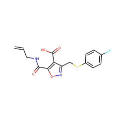 C=CCNC(=O)c1onc(CSc2ccc(F)cc2)c1C(=O)O ZINC000008691336