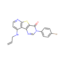 C=CCNc1ccnc2sc3c(=O)n(-c4ccc(Br)cc4)cnc3c12 ZINC000071294331