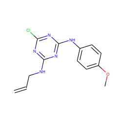 C=CCNc1nc(Cl)nc(Nc2ccc(OC)cc2)n1 ZINC000005027566
