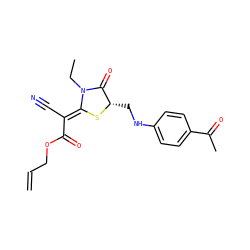 C=CCOC(=O)/C(C#N)=C1\S[C@@H](CNc2ccc(C(C)=O)cc2)C(=O)N1CC ZINC000101204273