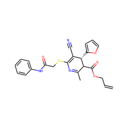 C=CCOC(=O)C1C(C)=NC(SCC(=O)Nc2ccccc2)=C(C#N)[C@@H]1c1ccco1 ZINC000017526821