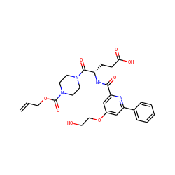 C=CCOC(=O)N1CCN(C(=O)[C@H](CCC(=O)O)NC(=O)c2cc(OCCO)cc(-c3ccccc3)n2)CC1 ZINC000043120289