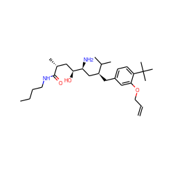 C=CCOc1cc(C[C@@H](C[C@H](N)[C@@H](O)C[C@@H](C)C(=O)NCCCC)C(C)C)ccc1C(C)(C)C ZINC000026663481