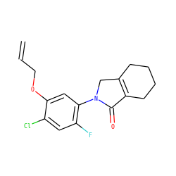 C=CCOc1cc(N2CC3=C(CCCC3)C2=O)c(F)cc1Cl ZINC000103207188
