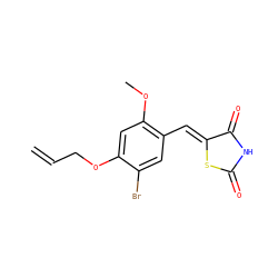 C=CCOc1cc(OC)c(/C=C2\SC(=O)NC2=O)cc1Br ZINC000299839393