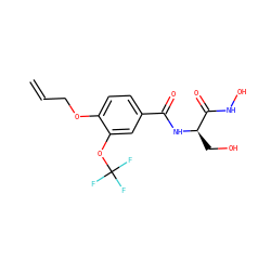 C=CCOc1ccc(C(=O)N[C@H](CO)C(=O)NO)cc1OC(F)(F)F ZINC000013474949