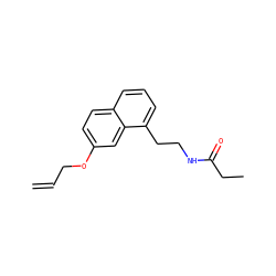 C=CCOc1ccc2cccc(CCNC(=O)CC)c2c1 ZINC000013781770