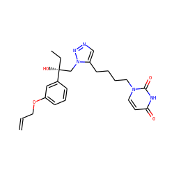 C=CCOc1cccc([C@@](O)(CC)Cn2nncc2CCCCn2ccc(=O)[nH]c2=O)c1 ZINC000095556064