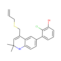 C=CCSCC1=CC(C)(C)Nc2ccc(-c3cccc(O)c3Cl)cc21 ZINC000014968701