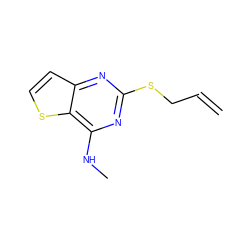 C=CCSc1nc(NC)c2sccc2n1 ZINC000005914237