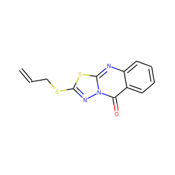 C=CCSc1nn2c(=O)c3ccccc3nc2s1 ZINC000002190423