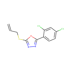 C=CCSc1nnc(-c2ccc(Cl)cc2Cl)o1 ZINC000002069186