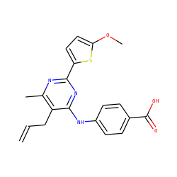 C=CCc1c(C)nc(-c2ccc(OC)s2)nc1Nc1ccc(C(=O)O)cc1 ZINC000071295640
