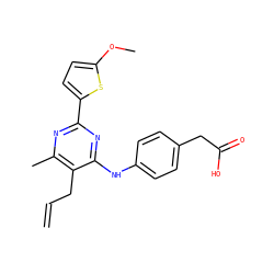 C=CCc1c(C)nc(-c2ccc(OC)s2)nc1Nc1ccc(CC(=O)O)cc1 ZINC000071294189