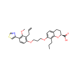 C=CCc1c(OCCCOc2ccc3c(c2CCC)O[C@H](C(=O)O)CC3)ccc(-c2cscn2)c1OC ZINC000003802767