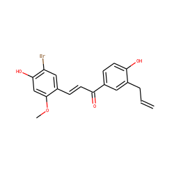 C=CCc1cc(C(=O)/C=C/c2cc(Br)c(O)cc2OC)ccc1O ZINC000071340390