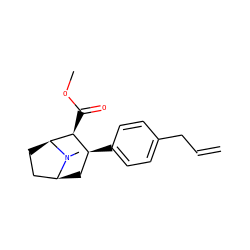 C=CCc1ccc([C@H]2C[C@H]3CC[C@@H]([C@H]2C(=O)OC)N3C)cc1 ZINC000058501997