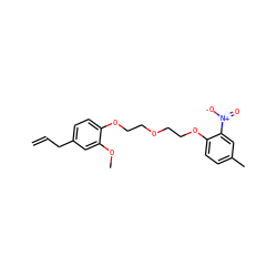C=CCc1ccc(OCCOCCOc2ccc(C)cc2[N+](=O)[O-])c(OC)c1 ZINC000002987002