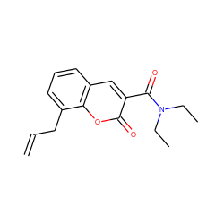 C=CCc1cccc2cc(C(=O)N(CC)CC)c(=O)oc12 ZINC000000295968