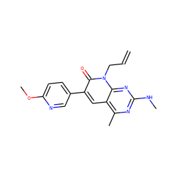 C=CCn1c(=O)c(-c2ccc(OC)nc2)cc2c(C)nc(NC)nc21 ZINC000140043301