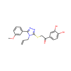C=CCn1c(SCC(=O)c2ccc(O)c(O)c2)nnc1-c1cccc(OC)c1 ZINC000001287873