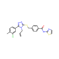 C=CCn1c(SCc2ccc(C(=O)Nc3nccs3)cc2)nnc1-c1ccc(C)c(Cl)c1 ZINC000002859430