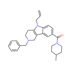 C=CCn1c2c(c3cc(C(=O)N4CCC(C)CC4)ccc31)CN(Cc1ccccc1)CC2 ZINC000082155040