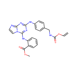 C=COC(=O)NCc1ccc(Nc2nc(Nc3ccccc3C(=O)OC)n3ccnc3n2)cc1 ZINC000299861762