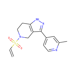 C=CS(=O)(=O)N1CCc2[nH]nc(-c3ccnc(C)c3)c2C1 ZINC000474609576