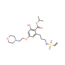 C=CS(=O)(=O)NCCCc1cc(OCCN2CCOCC2)cc(O)c1C(=O)OC(C)C ZINC000299833291