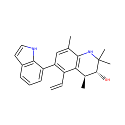 C=Cc1c(-c2cccc3cc[nH]c23)cc(C)c2c1[C@H](C)[C@@H](O)C(C)(C)N2 ZINC000066078326