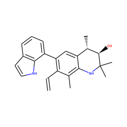 C=Cc1c(-c2cccc3cc[nH]c23)cc2c(c1C)NC(C)(C)[C@H](O)[C@H]2C ZINC000066098028