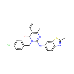 C=Cc1c(C)nc(Nc2ccc3nc(C)sc3c2)n(Cc2ccc(Cl)cc2)c1=O ZINC000204098365