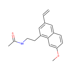 C=Cc1cc(CCNC(C)=O)c2cc(OC)ccc2c1 ZINC000082155491