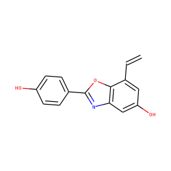 C=Cc1cc(O)cc2nc(-c3ccc(O)cc3)oc12 ZINC000013583694