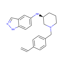 C=Cc1ccc(CN2CCC[C@H](Nc3ccc4[nH]ncc4c3)C2)cc1 ZINC000114335252