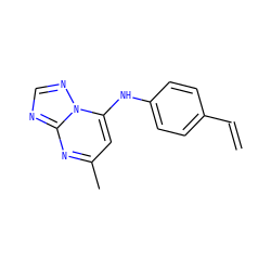 C=Cc1ccc(Nc2cc(C)nc3ncnn23)cc1 ZINC000071281788