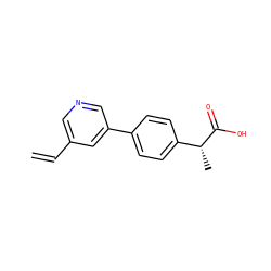 C=Cc1cncc(-c2ccc([C@@H](C)C(=O)O)cc2)c1 ZINC000026839779