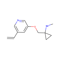 C=Cc1cncc(OCC2(NC)CC2)c1 ZINC000029126821
