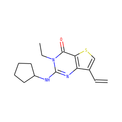 C=Cc1csc2c(=O)n(CC)c(NC3CCCC3)nc12 ZINC000299841098