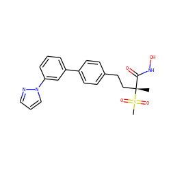 C[C@@](CCc1ccc(-c2cccc(-n3cccn3)c2)cc1)(C(=O)NO)S(C)(=O)=O ZINC000073310086