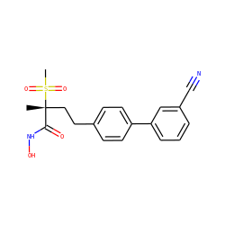C[C@@](CCc1ccc(-c2cccc(C#N)c2)cc1)(C(=O)NO)S(C)(=O)=O ZINC000169708122