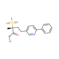 C[C@@](CCc1ccc(-c2ccccc2)nc1)(C(=O)NO)S(C)(=O)=O ZINC000084615532