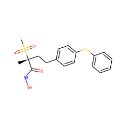 C[C@@](CCc1ccc(Sc2ccccc2)cc1)(C(=O)NO)S(C)(=O)=O ZINC000073295700